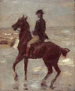 Max Liebermann Reiter am Strand oil on canvas
